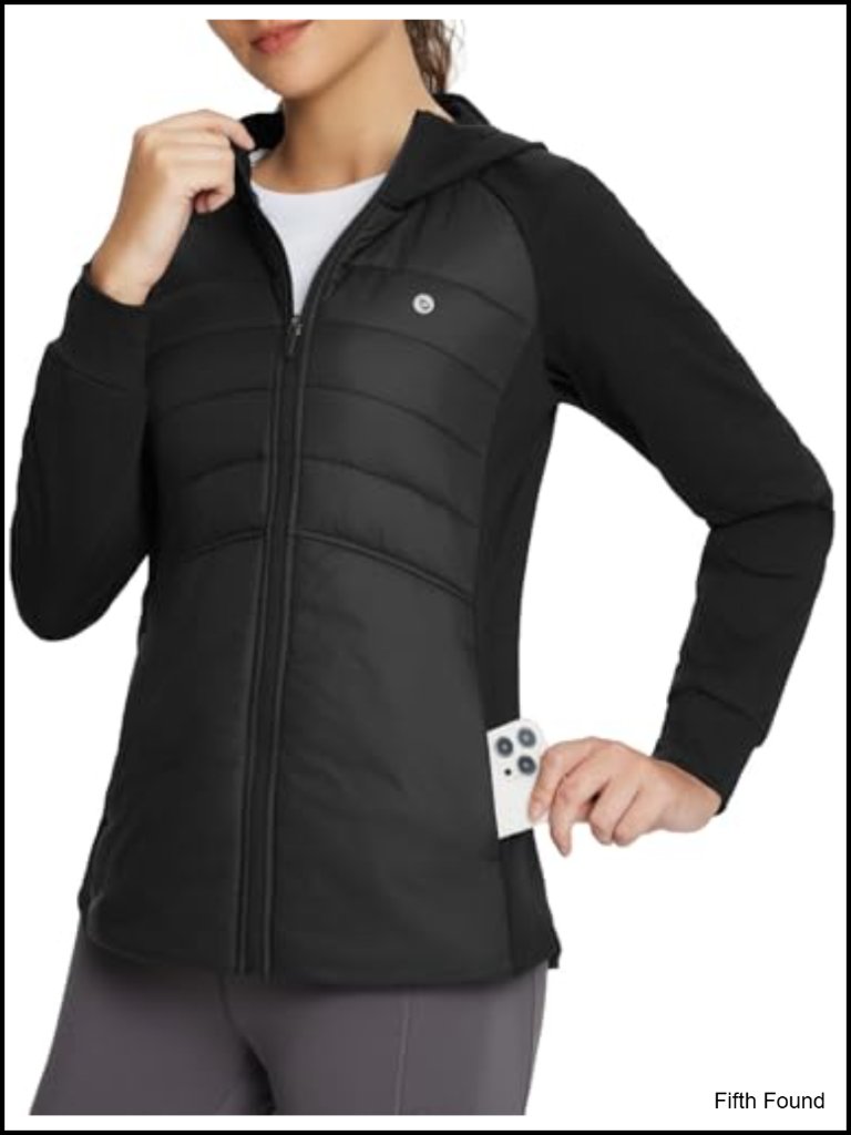 Women's Insulated Puffer Jacket With Hood Lightweight Water Resistant Zip